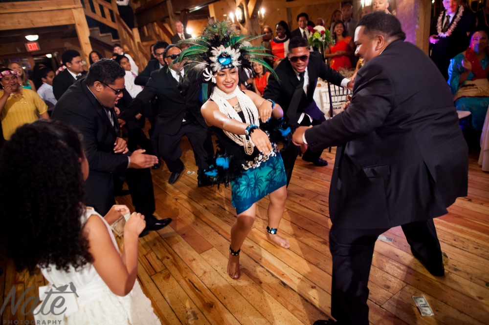 Amela and James are Married in Cohasset, reception at the Red Lion. Tongan, Tahitian, Hawaiian and Irish dances. Photos by Nate Photography
